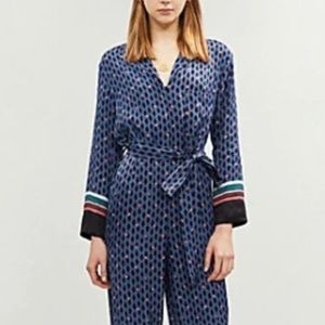 Maje Silk Printed Jumpsuit